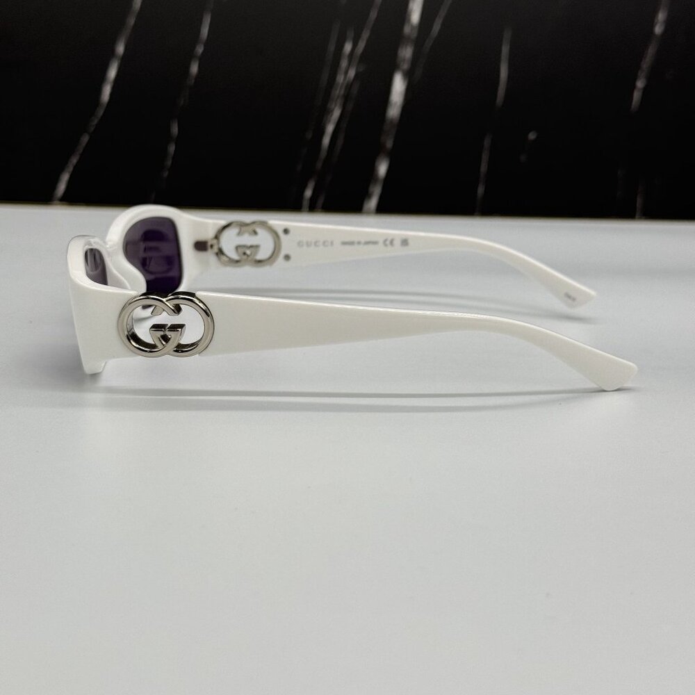 NEW GUCCI GG1661S 003 WOMEN WHITE SUNGLASSES GUCCI - Picture 8 of 11